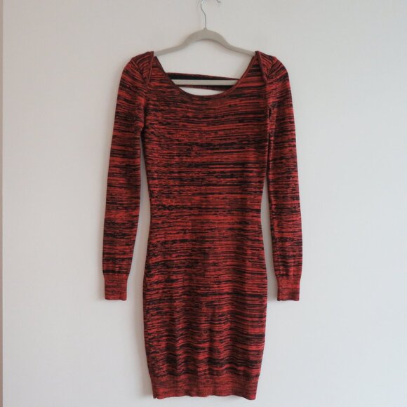 REBECCA MINKOFF Silk Cashmere Open Back Essef Sweater Dress Burnt Orange Size S - Picture 2 of 15
